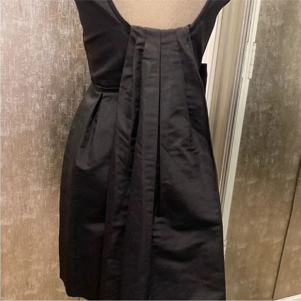 Per Se Black Mini Dress with Bow Detail, US0
